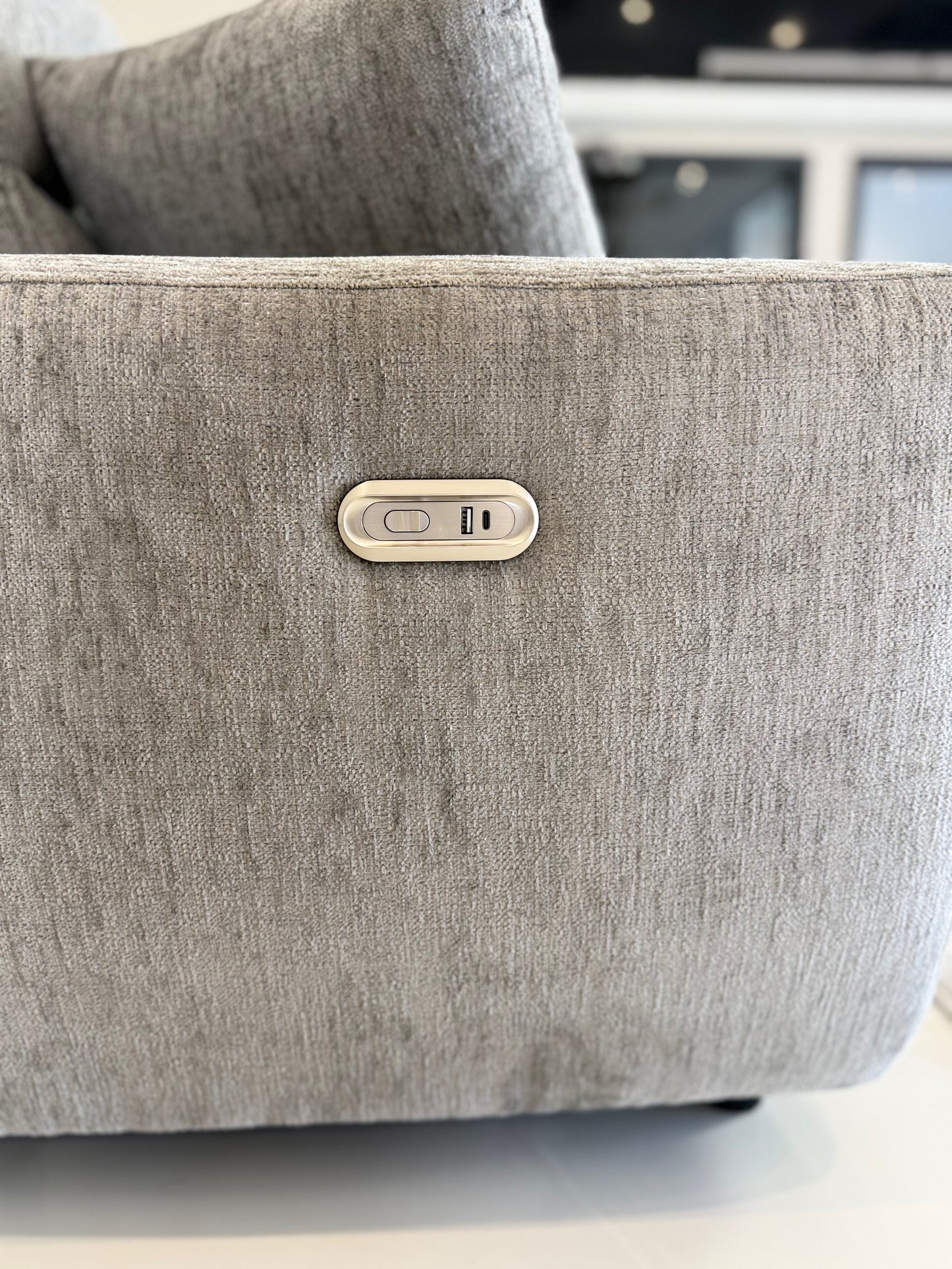 Denver Sofa Grey Electric Recliner Right Hand