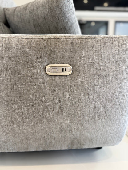 Denver Sofa Grey Electric Recliner Right Hand