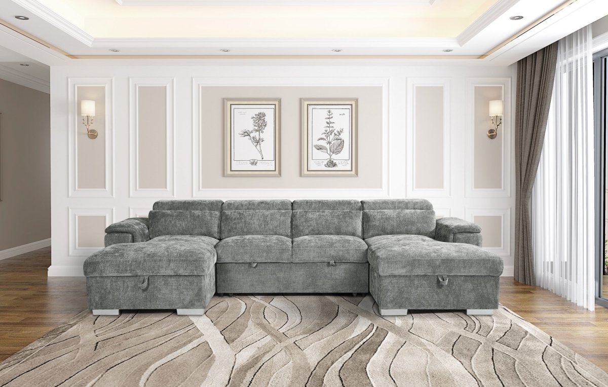 Alaya Sofabed Grey U Shape Corner - Comfort Furniture