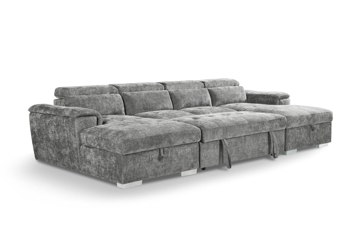 Alaya Sofabed Grey U Shape Corner - Comfort Furniture