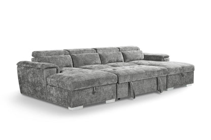 Alaya Sofabed Grey U Shape Corner - Comfort Furniture
