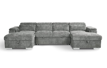 Alaya Sofabed Grey U Shape Corner - Comfort Furniture