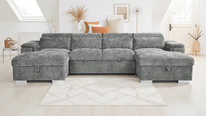 Alaya Sofabed Grey U Shape Corner - Comfort Furniture