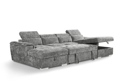 Alaya Sofabed Grey U Shape Corner - Comfort Furniture
