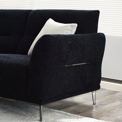 Albany Sofa Range in Black Boucle - Comfort Furniture