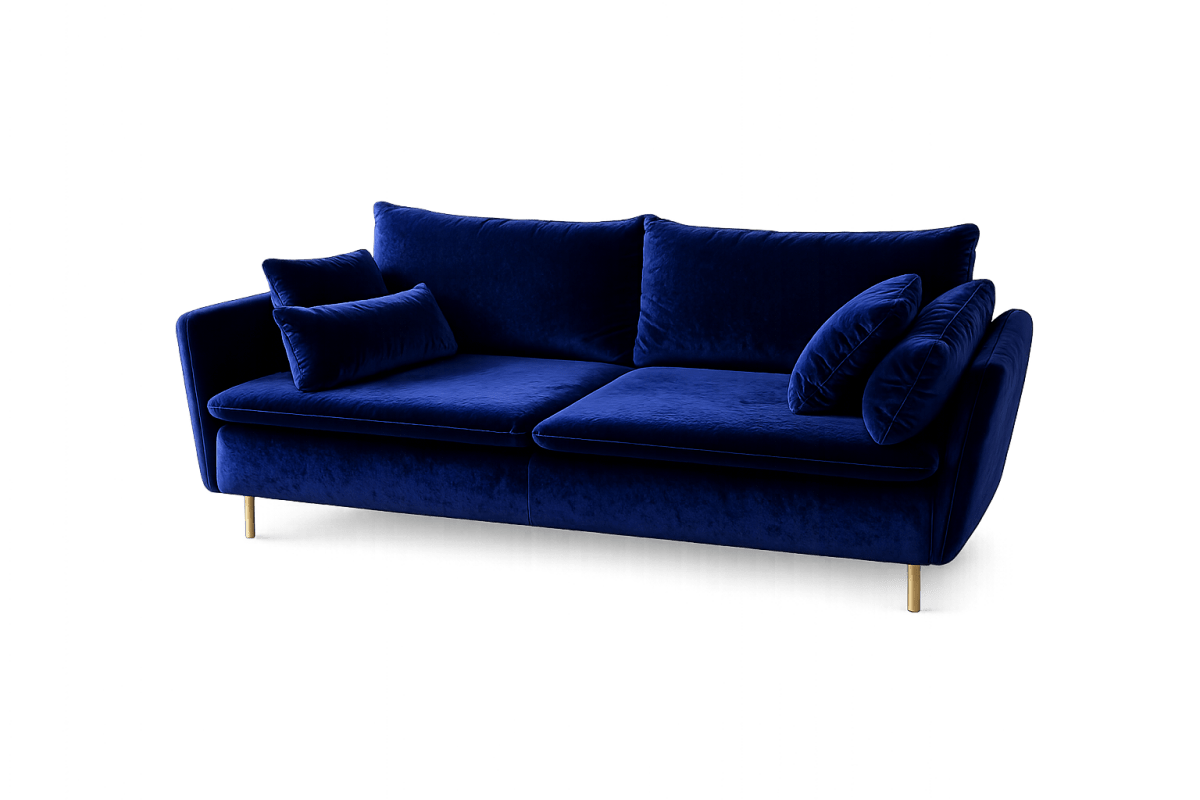 Albany Sofa Range in Navy Velvet with footstool - Comfort Furniture