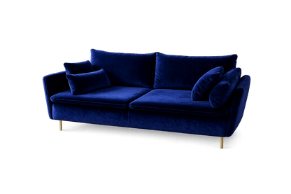 Albany Sofa Range in Navy Velvet with footstool - Comfort Furniture