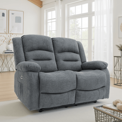 Alva Electric Recliner Sofa Graphite 2 Seater - Comfort Furniture