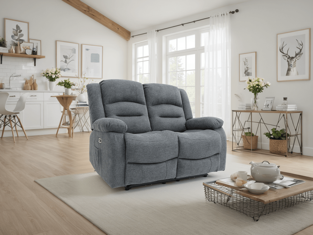 Alva Electric Recliner Sofa Graphite 2 Seater - Comfort Furniture