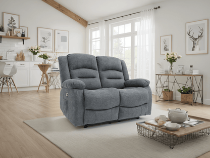 Alva Electric Recliner Sofa Graphite 2 Seater - Comfort Furniture