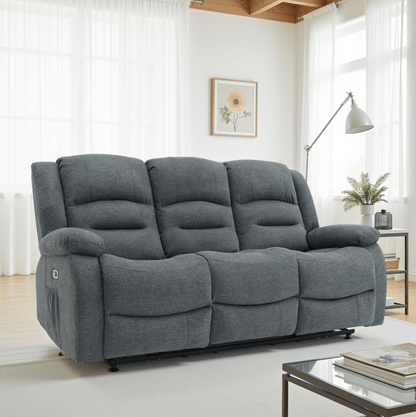 Alva Electric Recliner Sofa Graphite 3 Seater - Comfort Furniture