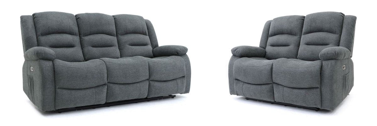 Alva Electric Recliner Sofa Graphite 3+2 Set - Comfort Furniture