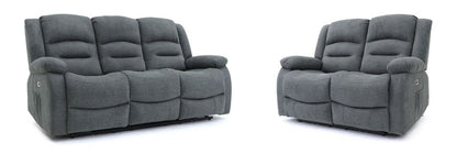 Alva Electric Recliner Sofa Graphite 3+2 Set - Comfort Furniture