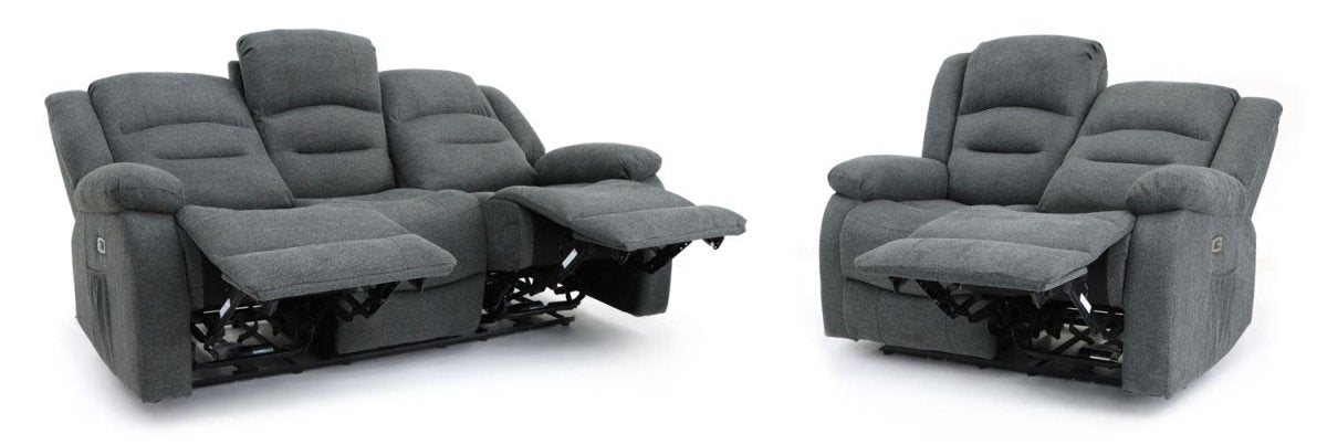 Alva Electric Recliner Sofa Graphite 3+2 Set - Comfort Furniture