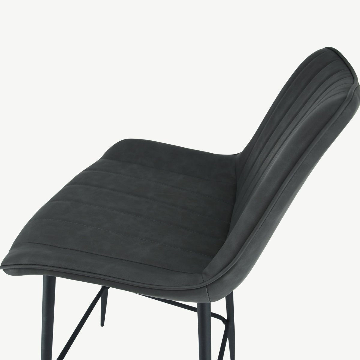 Anglia Bar Stool – Charcoal PU - Comfort Furniture