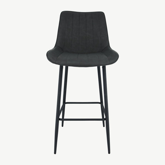 Anglia Bar Stool – Charcoal PU - Comfort Furniture