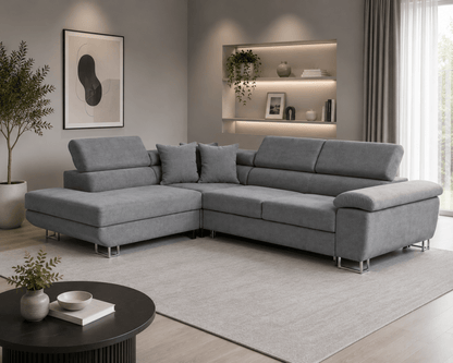 Anton Sofa Bed in Grey – Corner Sofa Bed Left & Right Hand | Comfort Furniture