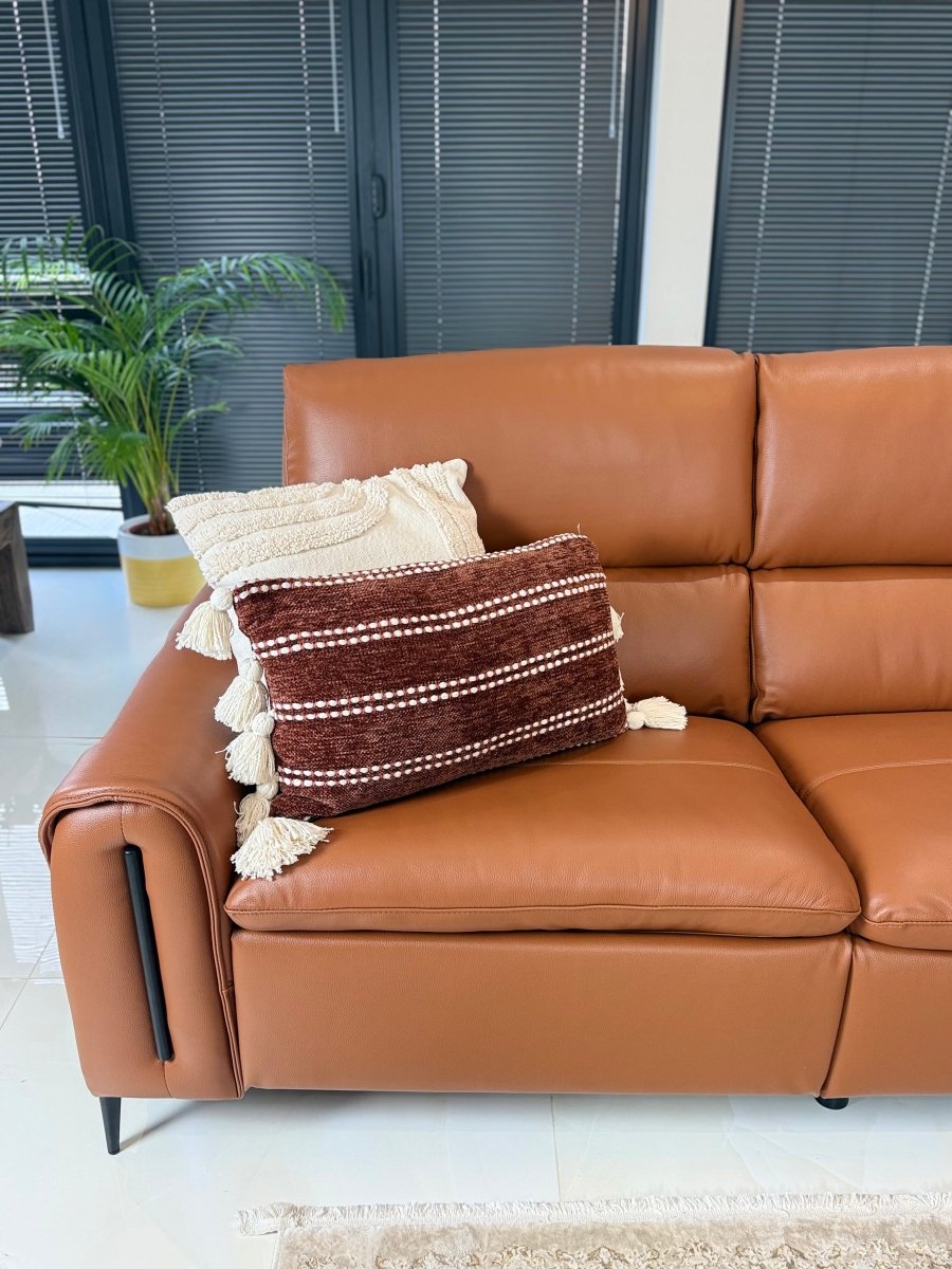 Arizona Electric Recliner Sofa Tan Large Corner - Comfort Furniture