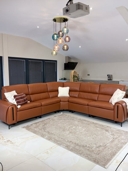 Arizona Electric Recliner Sofa Tan Large Corner - Comfort Furniture