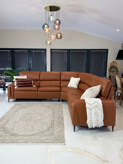 Arizona Electric Recliner Sofa Tan Large Corner - Comfort Furniture