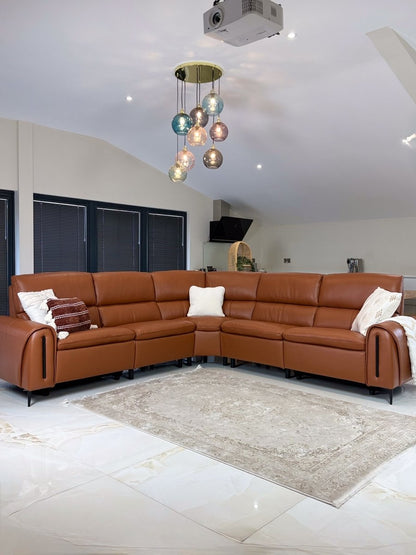 Arizona Electric Recliner Sofa Tan Large Corner - Comfort Furniture