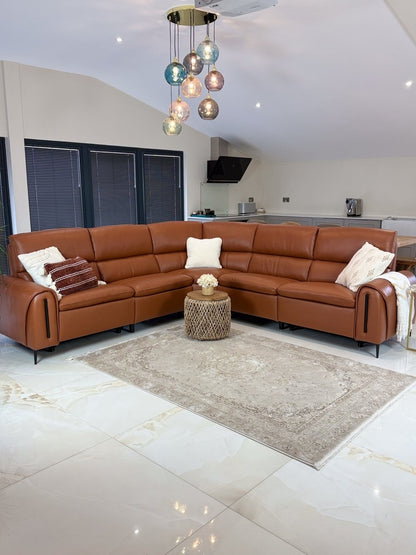 Arizona Electric Recliner Sofa Tan Large Corner - Comfort Furniture