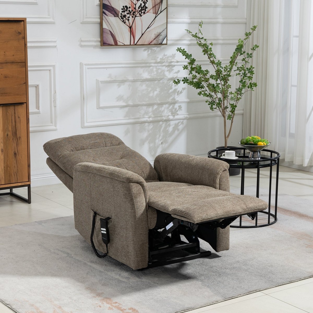 Arlington Dual Motor Lift & Tilt Recliner – Brown Chenille - Comfort Furniture
