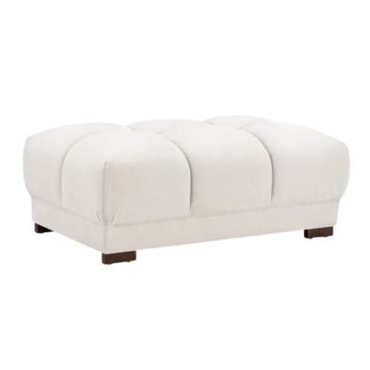 Azzuro Footstool in Cream – Large Fabric Footstool | Comfort Furniture