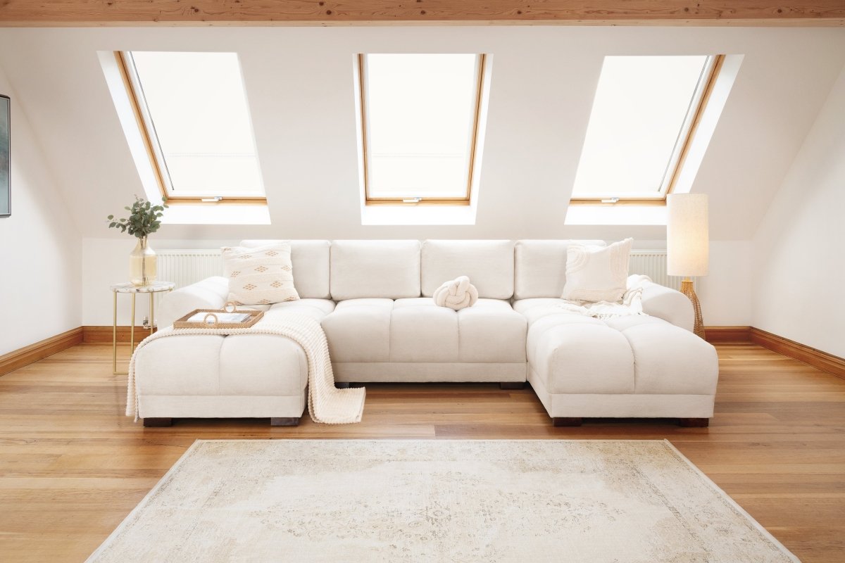 Azzuro Sofa Cream U Shape Corner - Comfort Furniture