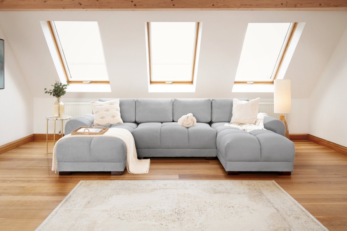 Azzuro Sofa Grey U Shape Corner - Comfort Furniture