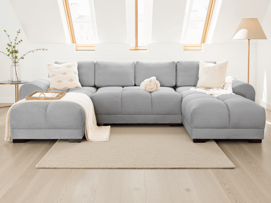Azzuro Sofa Grey U-Shape Corner – Grey U-Shape Corner Sofa | Comfort Furniture