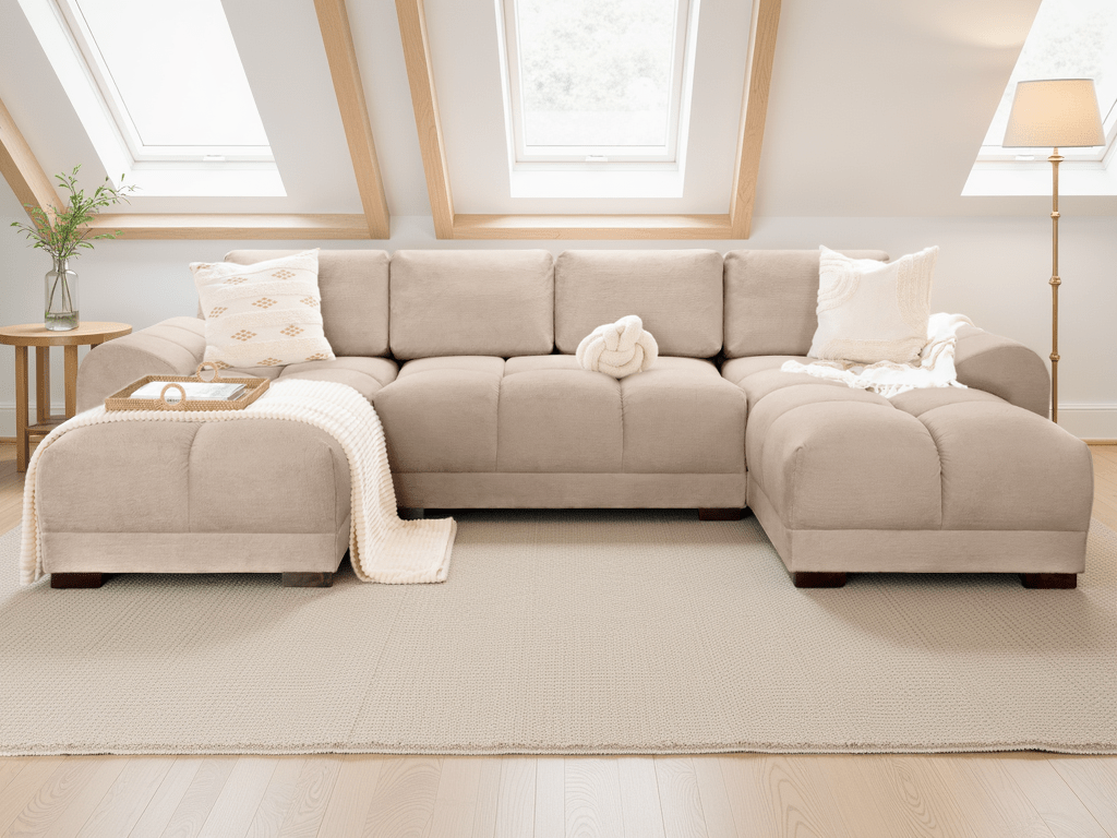 Azzuro Sofa Mocha U Shape Corner - Comfort Furniture
