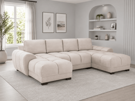 Azzuro Sofa Mocha U Shape Corner - Comfort Furniture