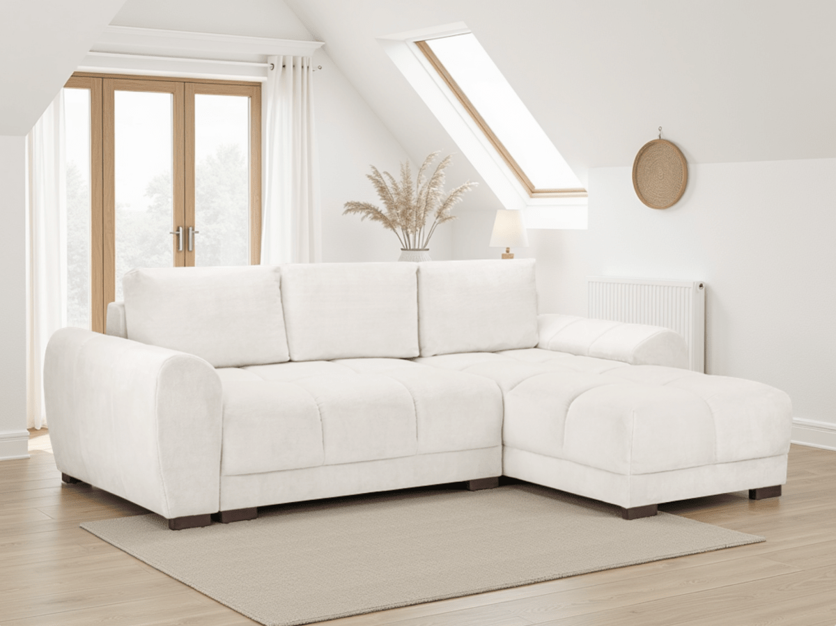 Azzuro Sofabed Cream Universal Corner - Comfort Furniture
