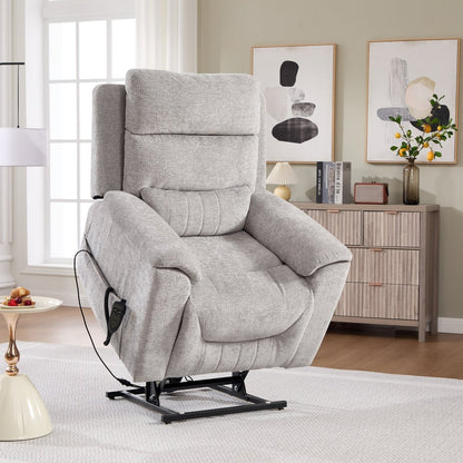 Beckley Dual Motor Lift & Tilt Recliner – Grey Fabric - Comfort Furniture