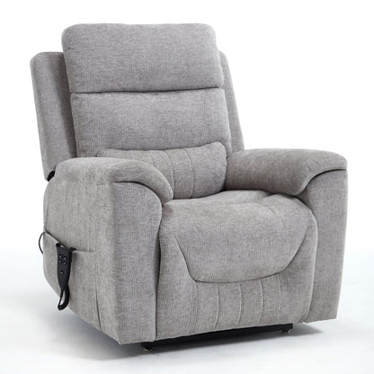 Beckley Dual Motor Lift & Tilt Recliner – Grey Fabric - Comfort Furniture
