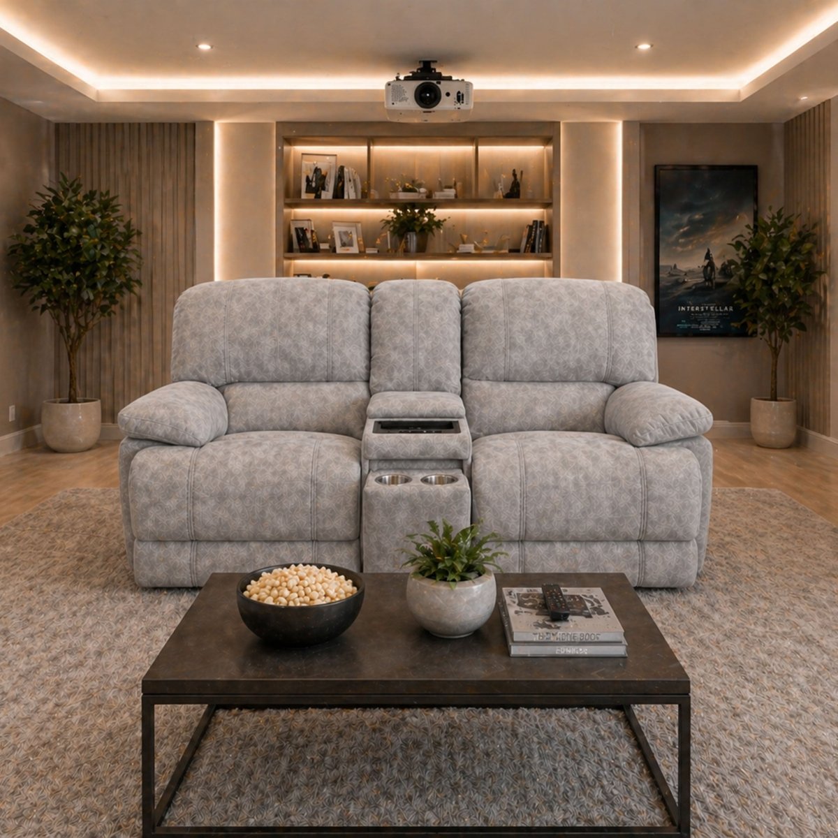 Belford 2 Seater Console Sofa – Grey Fabric - Comfort Furniture