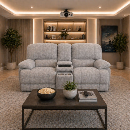 Belford 2 Seater Console Sofa – Grey Fabric - Comfort Furniture