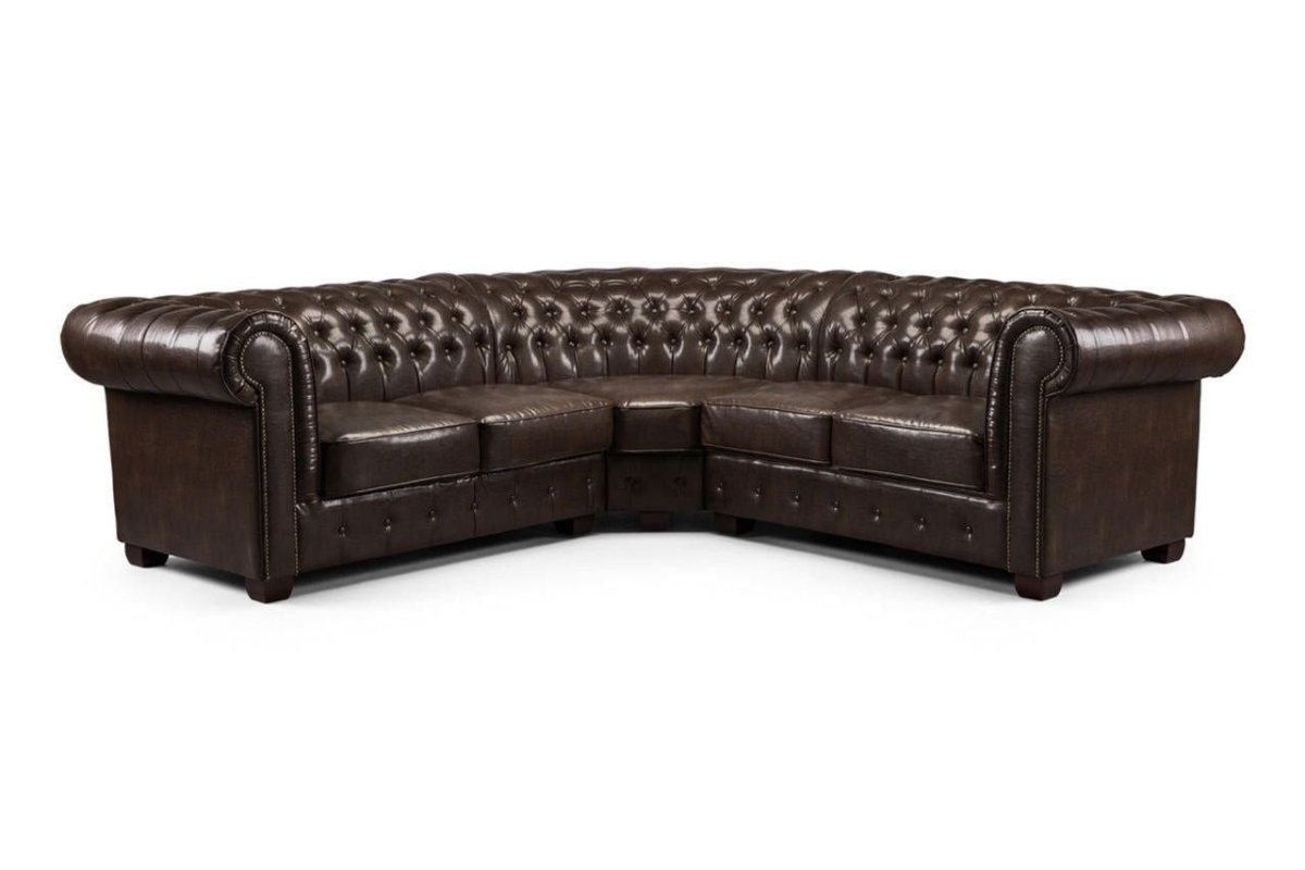 Big Corner Leather Chesterfield Sofa - Comfort Furniture