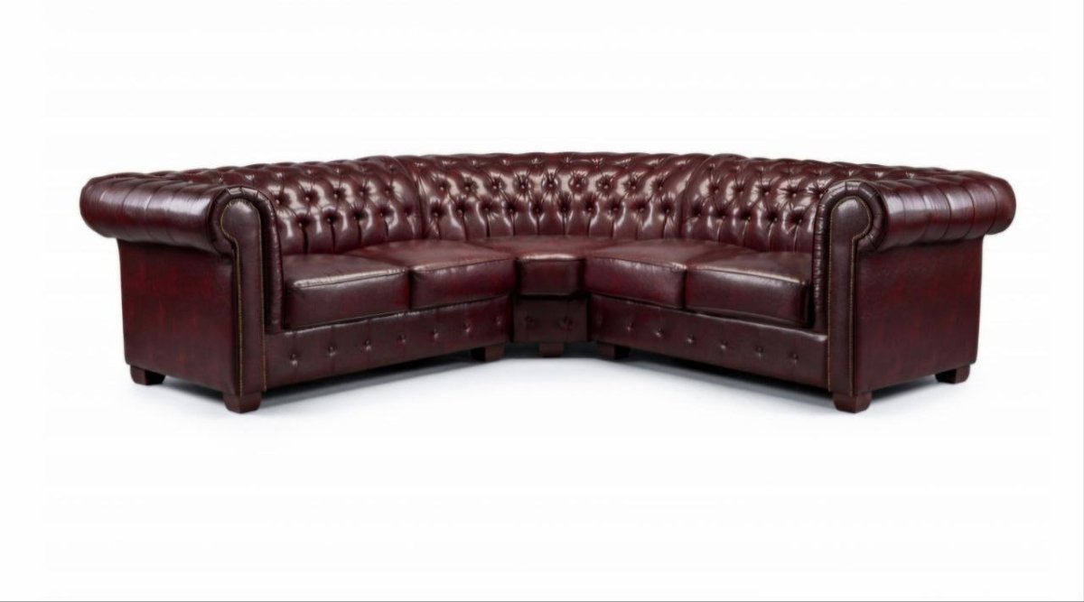 Big Corner Leather Chesterfield Sofa - Comfort Furniture