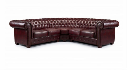 Big Corner Leather Chesterfield Sofa - Comfort Furniture