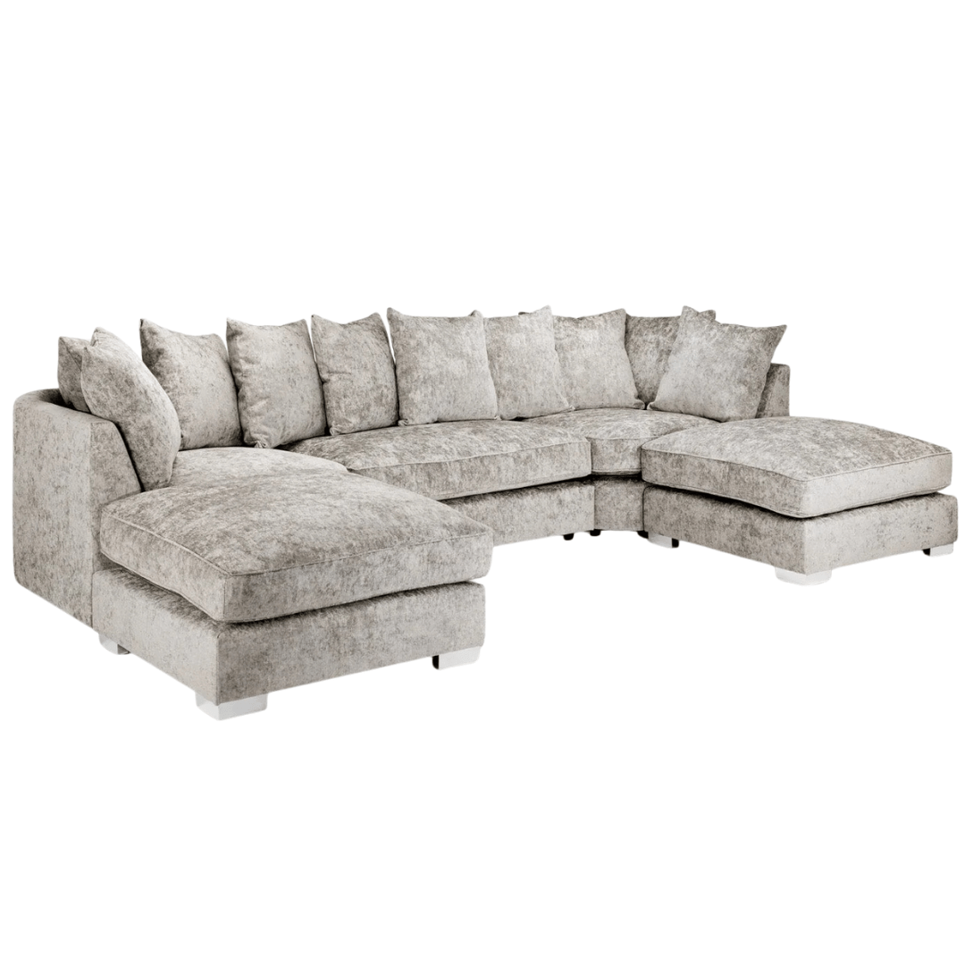Bishop U-Shaped Corner Sofa Grey – Fullback U-Shape Layout | Comfort Furniture