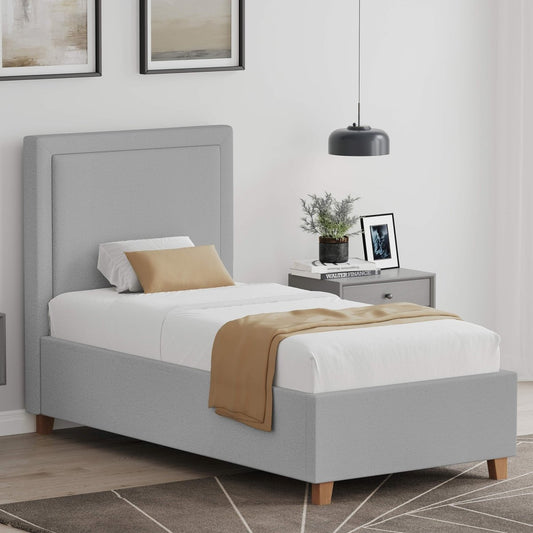 Bonnie 4' Ottoman Storage Bed Frame – Greige Fabric - Comfort Furniture