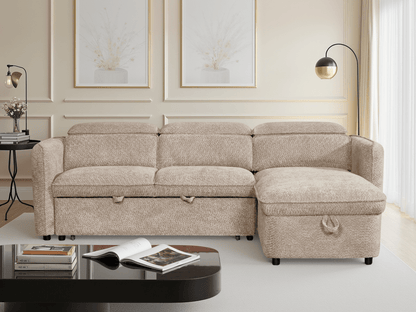 Capri Sofabed Beige Universal Corner - Comfort Furniture