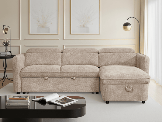 Capri Sofabed Beige Universal Corner - Comfort Furniture
