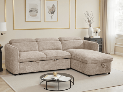 Capri Sofabed Beige Universal Corner - Comfort Furniture