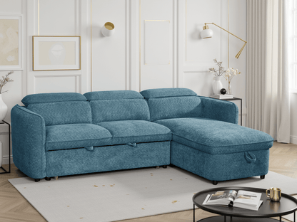 Capri Sofabed Blue Universal Corner - Comfort Furniture