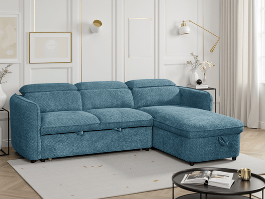 Capri Sofabed Blue Universal Corner - Comfort Furniture