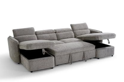Capri Sofabed Grey U Shape Corner - Comfort Furniture
