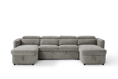 Capri Sofabed Grey U Shape Corner - Comfort Furniture